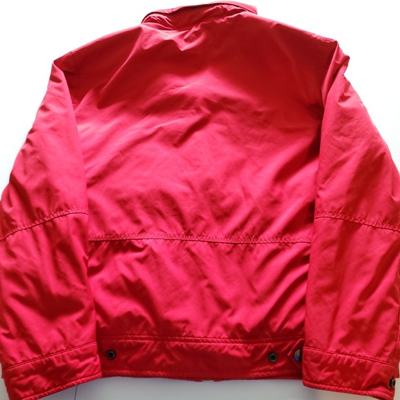 Vintage Polo Ralph Lauren Mens Large Red Zip Fleece Lined Packable Hood Jacket - Picture 8 of 9